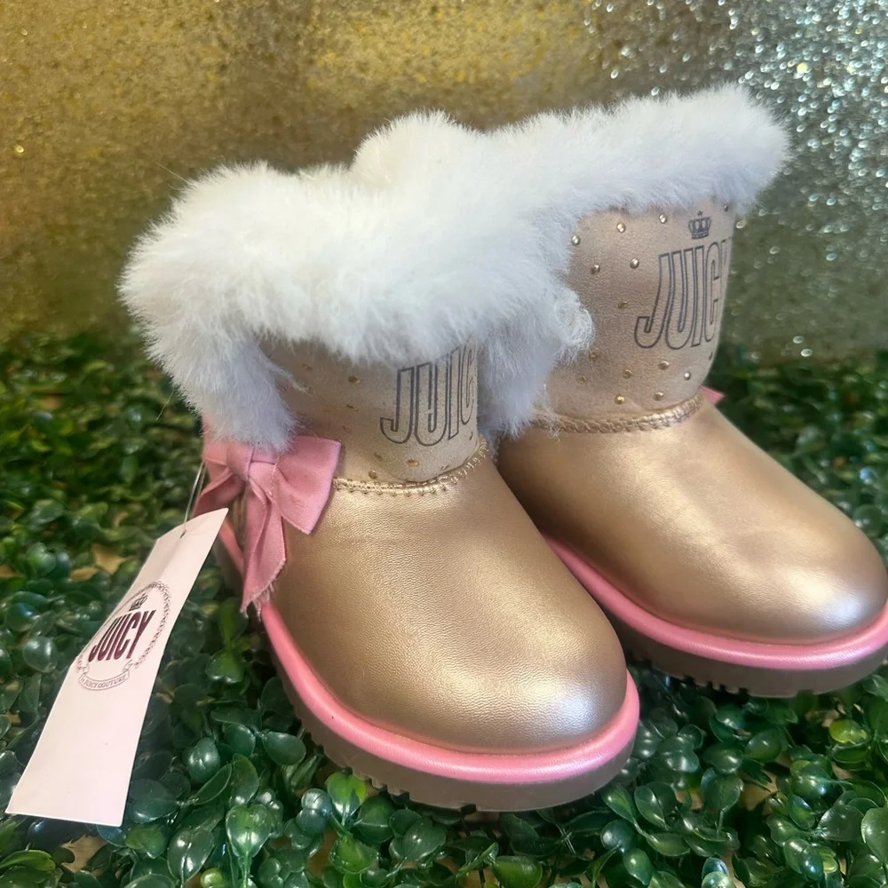 Juicy Couture Gold and Pink Kids Boots